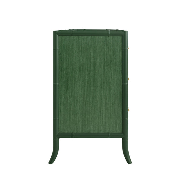 Beckett Four Drawer Chest - Green Grasscloth & Green Matte Lacquer