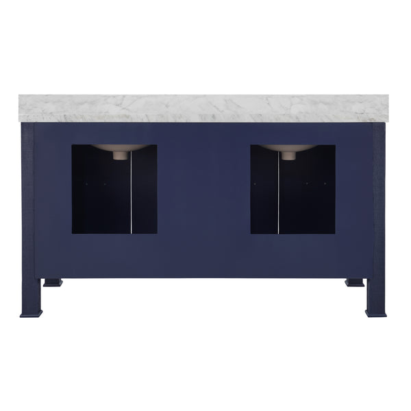 Blanche Double Sink Navy Linen Bath Vanity