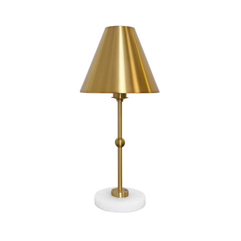 Chanler Rechargeable Table Lamp - Brass & Faux Alabaster