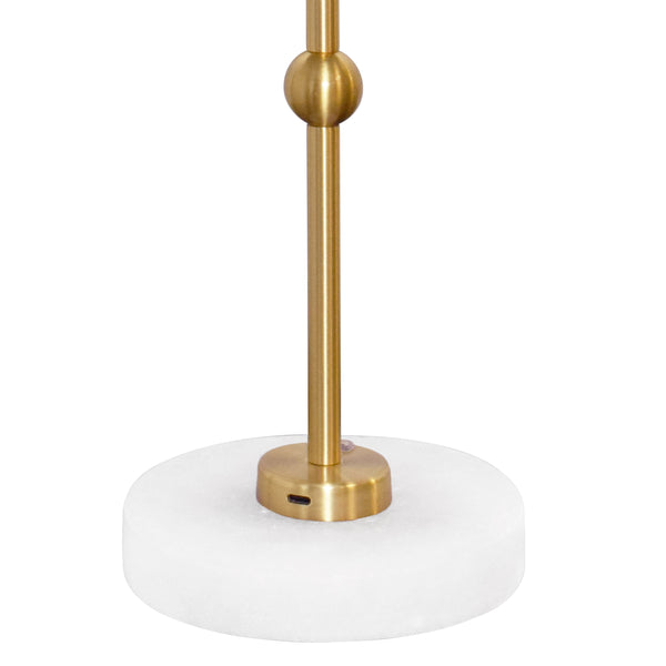 Chanler Rechargeable Table Lamp - Brass & Faux Alabaster
