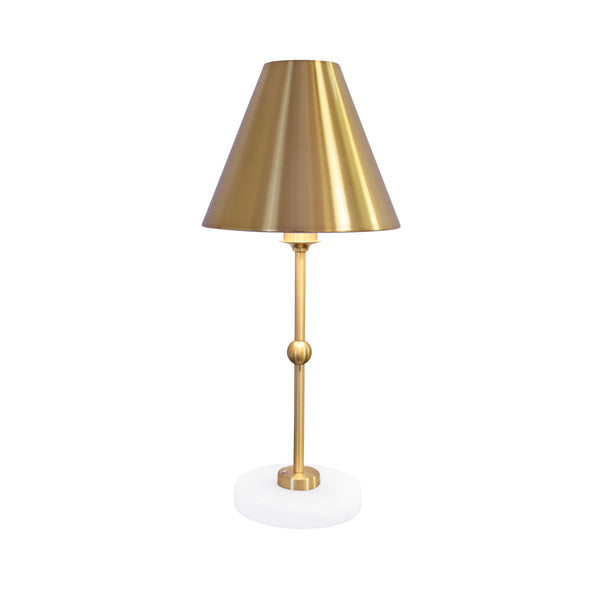 Chanler Rechargeable Table Lamp - Brass & Faux Alabaster