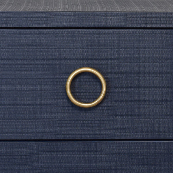 Edelman Two Drawer Side Table - Natural Grasscloth, Navy Linen, Green Grasscloth, Burlwood