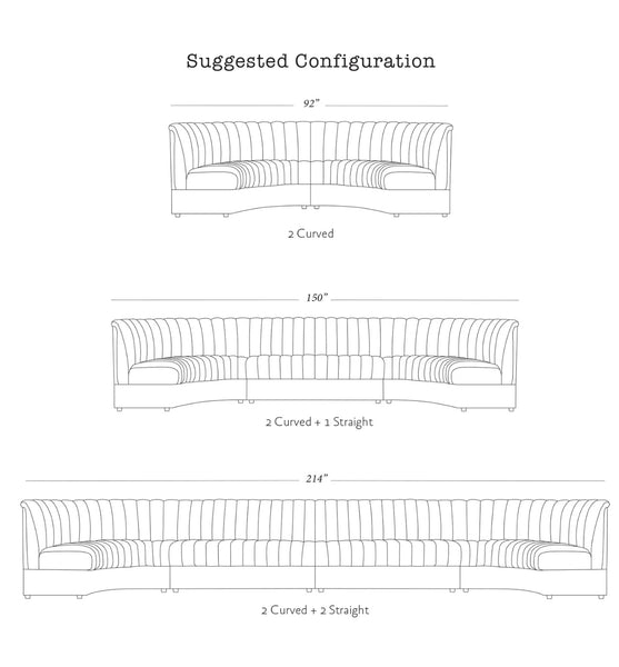The Estelle Modular Sofa, Curved Piece - Matthew Izzo Collection