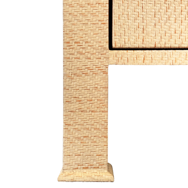 Getty Three Drawer Chest  - Natural Grasscloth, Green Grasscloth or Navy Linen