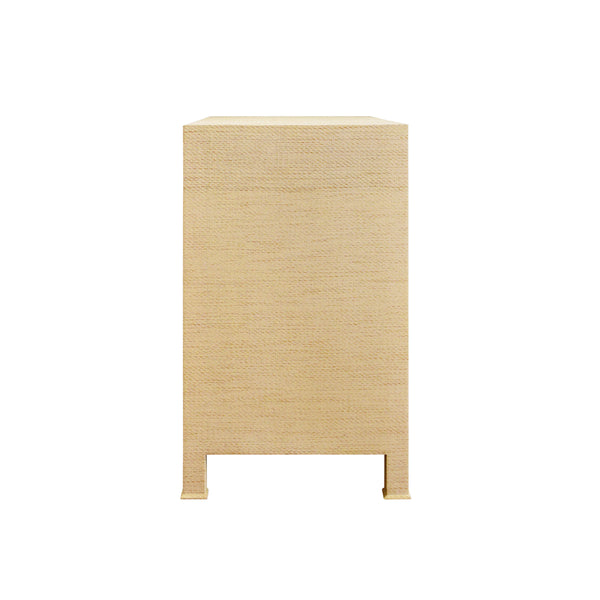 Getty Three Drawer Chest  - Natural Grasscloth, Green Grasscloth or Navy Linen