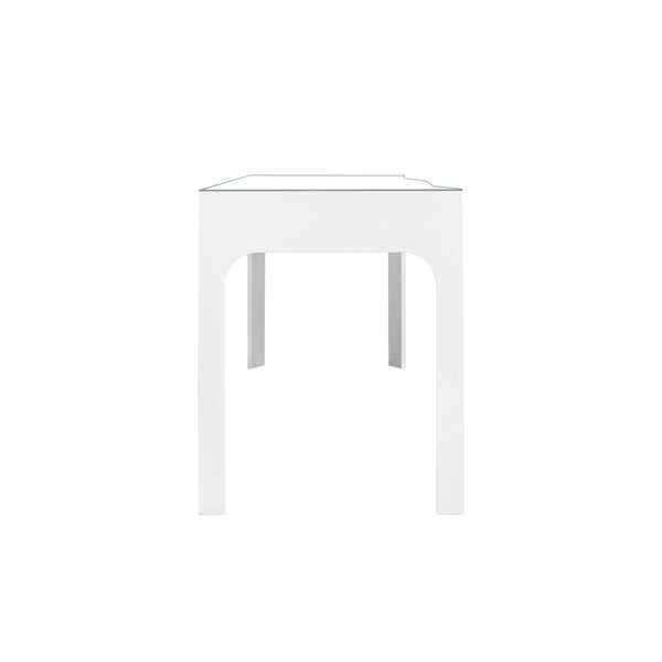 Gladys Curved Front Three Drawer Desk - White Linen