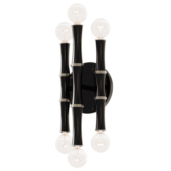 Kane Modern Wall Sconce - Obsidian & Polished Nickel