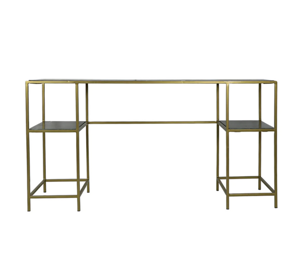 Brighton Black Marble & Antique Brass Console Table - Matthew Izzo Collection