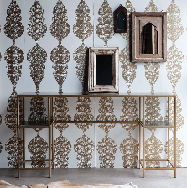 Brighton Black Marble & Antique Brass Console Table - Matthew Izzo Collection