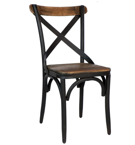 Crossroads Wood & Iron Caned Chair - Matthew Izzo Collection