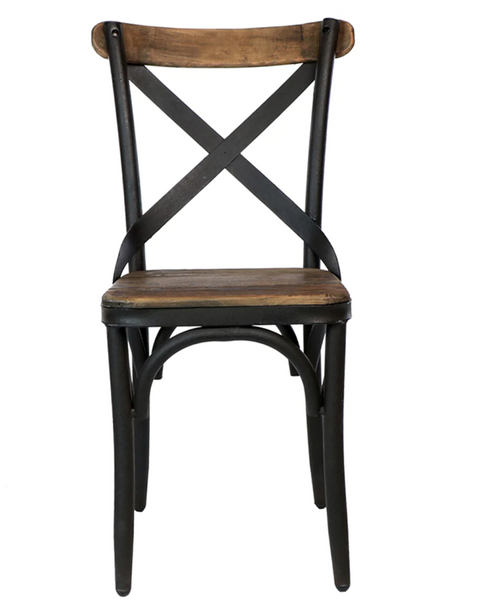Crossroads Wood & Iron Caned Chair - Matthew Izzo Collection