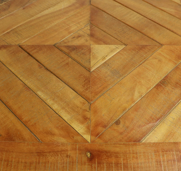 Voltaire 24" Parquet Wood & Iron Café Table - Matthew Izzo Collection