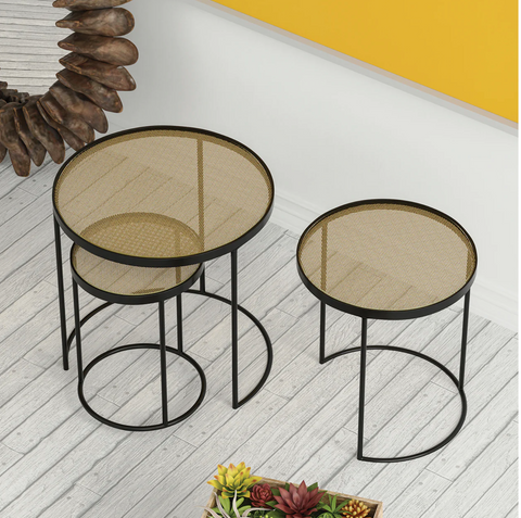 Mia Round Nesting Table Trio - Matthew Izzo Collection - Matthew Izzo Home