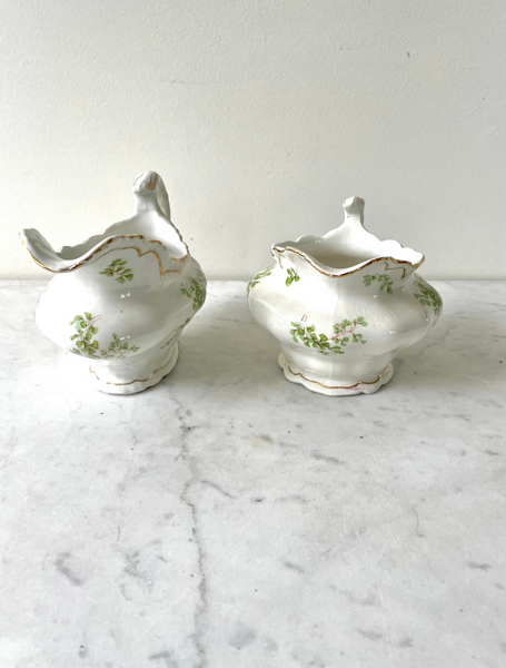 Vintage Royal Vitreous Saucière and Creamer by John Maddock & Sons - Pair