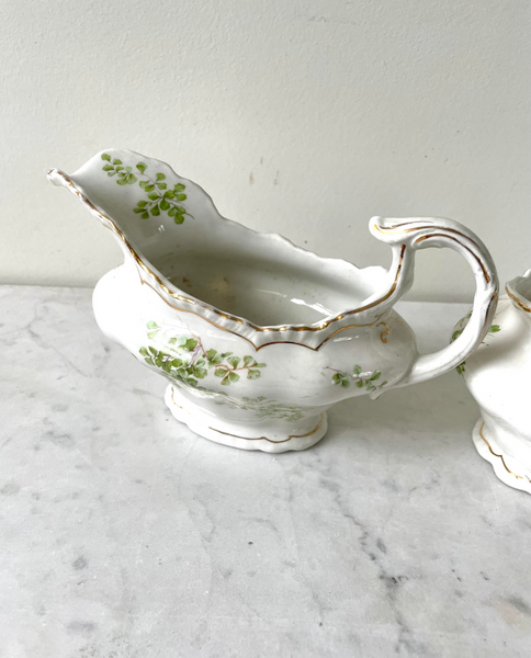 Vintage Royal Vitreous Saucière and Creamer by John Maddock & Sons - Pair