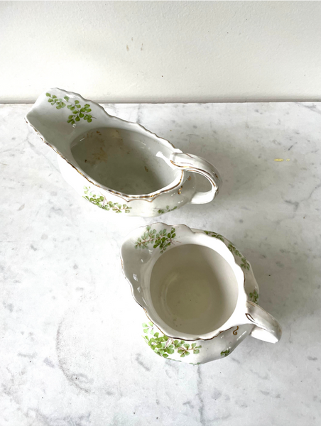Vintage Royal Vitreous Saucière and Creamer by John Maddock & Sons - Pair