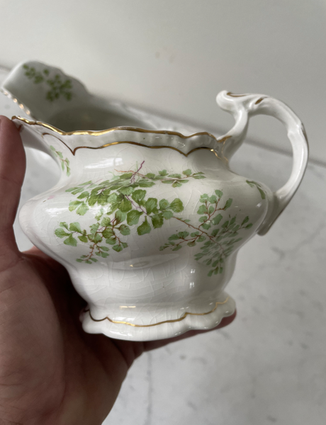 Vintage Royal Vitreous Saucière and Creamer by John Maddock & Sons - Pair