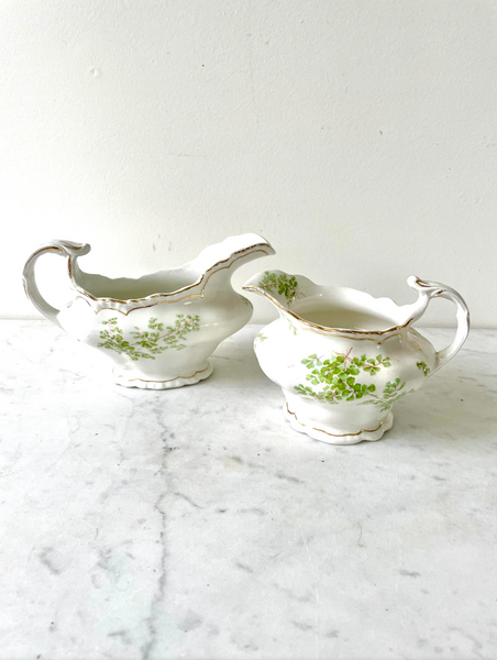 Vintage Royal Vitreous Saucière and Creamer by John Maddock & Sons - Pair