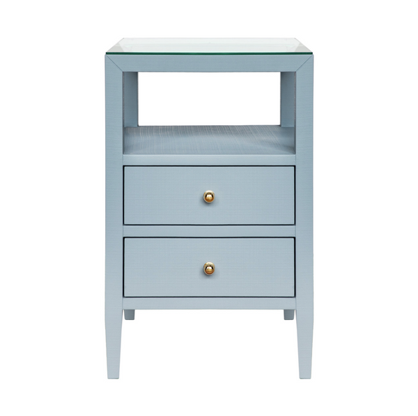 Roscoe Light Blue Linen Side Table