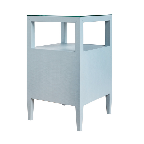 Roscoe Light Blue Linen Side Table