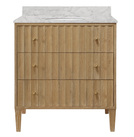 Odin Cerused Oak Single Sink Bathroom Vanity