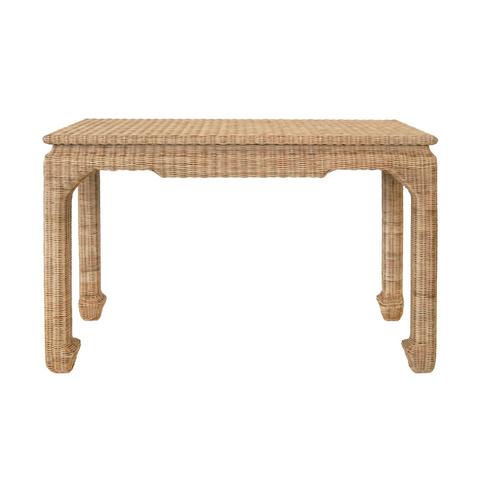 Worlds Away Fabian Rattan Console Table