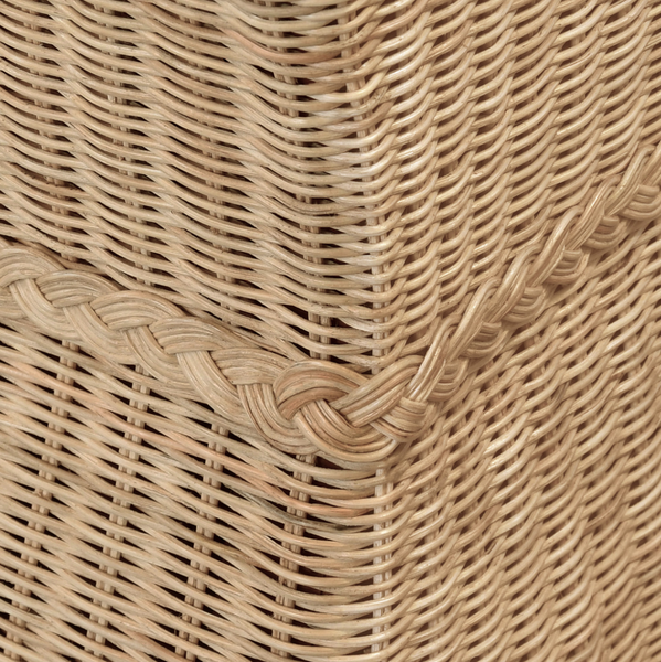 Daphne 88.5" Lawson Style Sofa - Rattan w/Ivory Linen Cushions