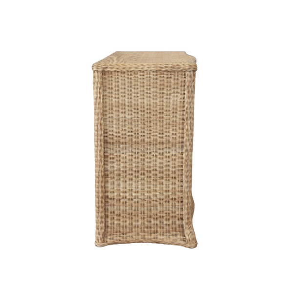 Celine Four Drawer Chest - Rattan w/Brass Knobs