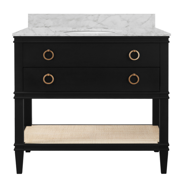 Cutler Single Sink Bath Vanity - Cerused Oak or Black