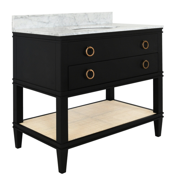 Cutler Single Sink Bath Vanity - Cerused Oak or Black