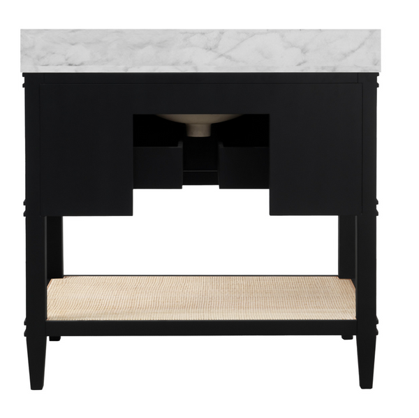 Cutler Single Sink Bath Vanity - Cerused Oak or Black