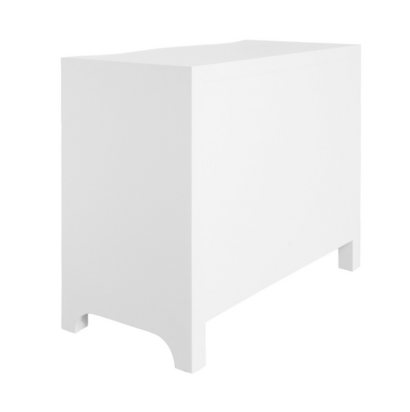 Cora Three Drawer Chest - Textured Light Blue Linen or White Linen