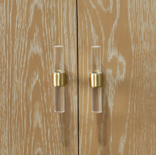 Clifford Single Sink Bath Vanity - Cerused Oak & Antique Brass