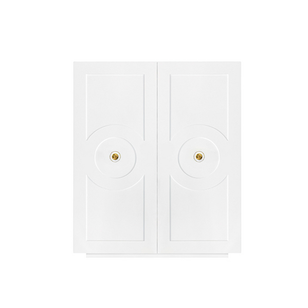 Justine Glossy White Lacquer Storage Cabinet