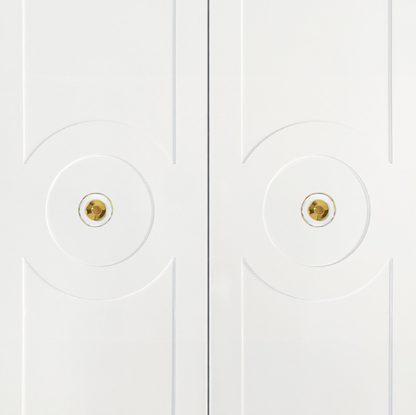 Justine Glossy White Lacquer Storage Cabinet