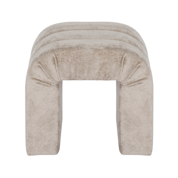 Finch Channeled Stool - Taupe Performance Chenille