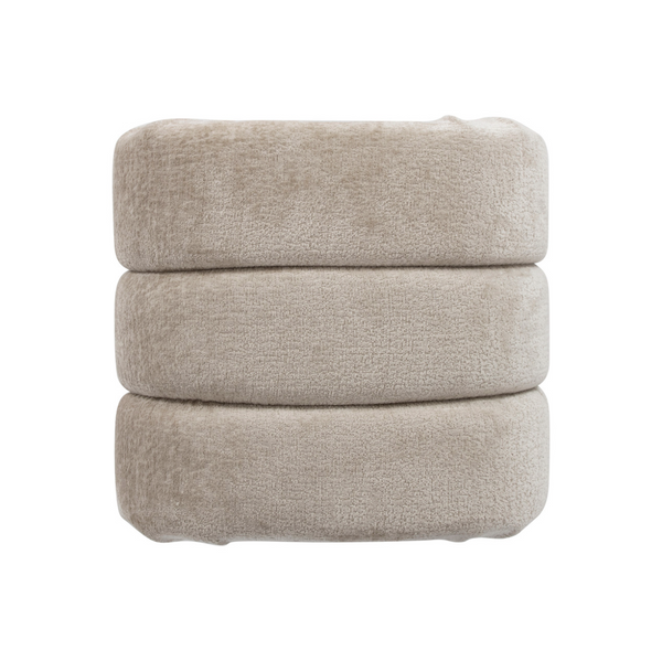 Finch Channeled Stool - Taupe Performance Chenille