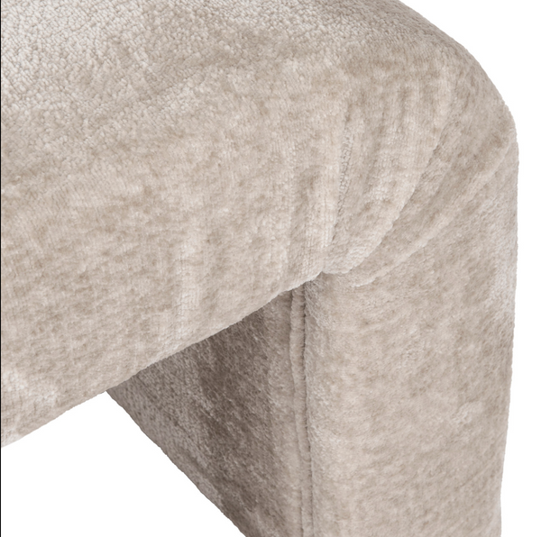 Finch Channeled Stool - Taupe Performance Chenille