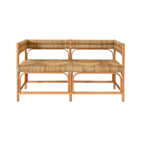 Worlds Away Ajax Rattan Seagrass Bench