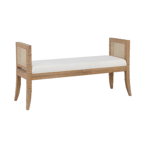 Worlds Away Benedict Bench - Cerused Oak