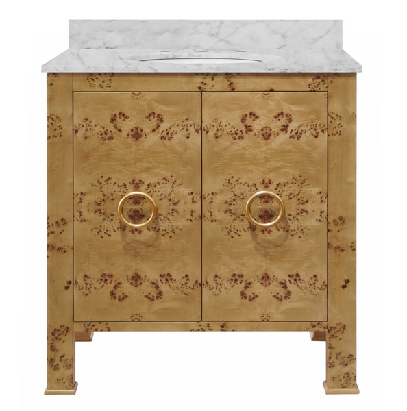 Blanche Single Sink Bath Vanity - Burlwood, Navy, or Matte White