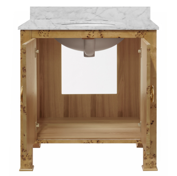 Blanche Single Sink Bath Vanity - Burlwood, Navy, or Matte White