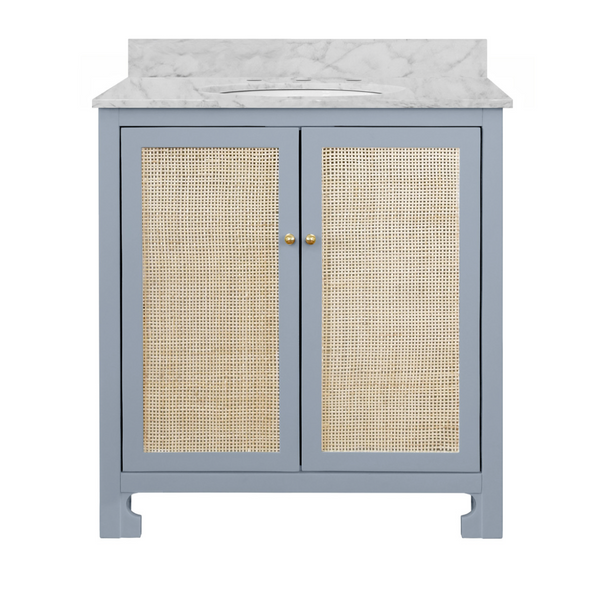 Boyd Single Sink Bath Vanity - Matte White Lacquer or Light Blue