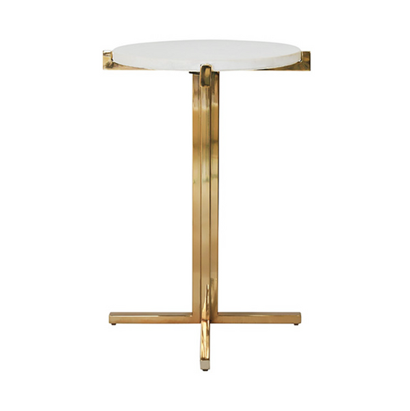 Winslet Marble & Brass Side Table