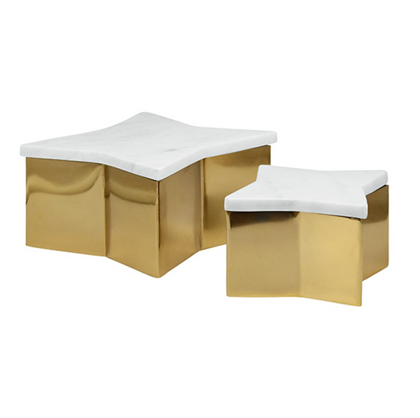 Vixen Marble & Brass Decorative Box - Small