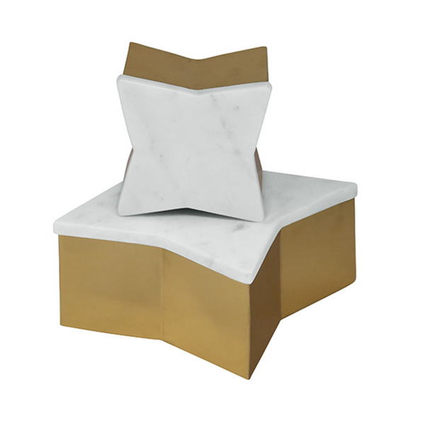 Vixen Marble & Brass Decorative Box - Small