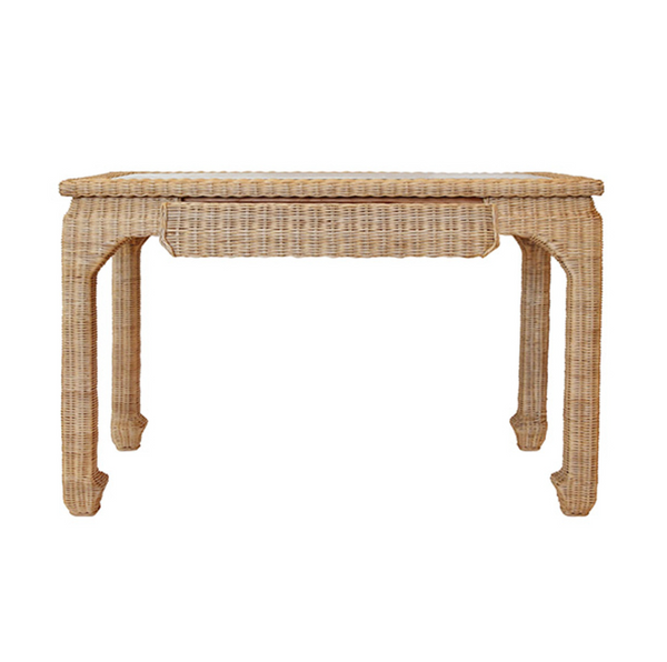 Verra Rattan Desk w/Glass Top