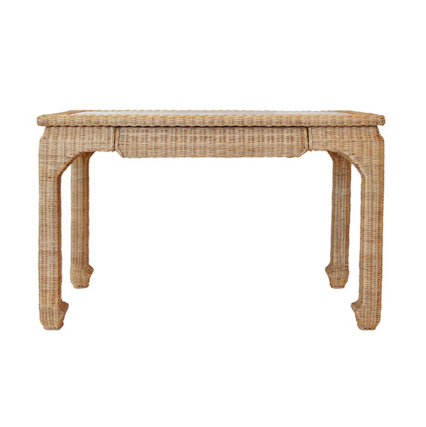 Verra Rattan Desk w/Glass Top