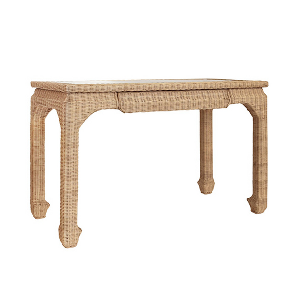 Verra Rattan Desk w/Glass Top