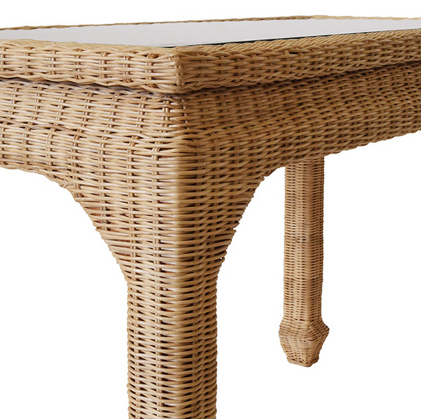 Verra Rattan Desk w/Glass Top